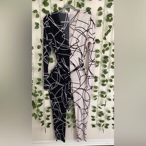 Black and White Geometric Jumpsuit